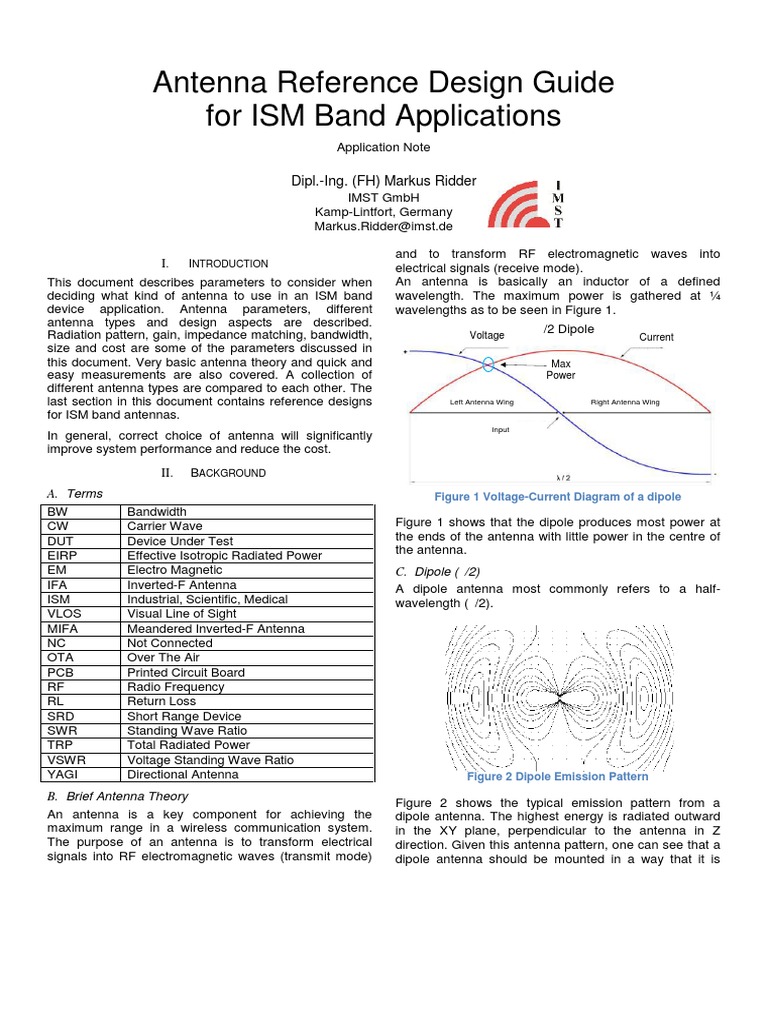 Antenna Reference Design Guide ISM | PDF
