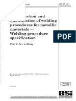 ISO15609-1 Welding Procedure Specification for Metallic Materials