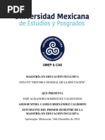 ENSAYO “HISTORIA GENERAL DE LA EDUCACIÓN”