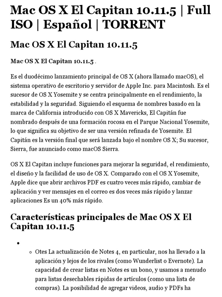 Mac os x el capitan bittorrent 10.11