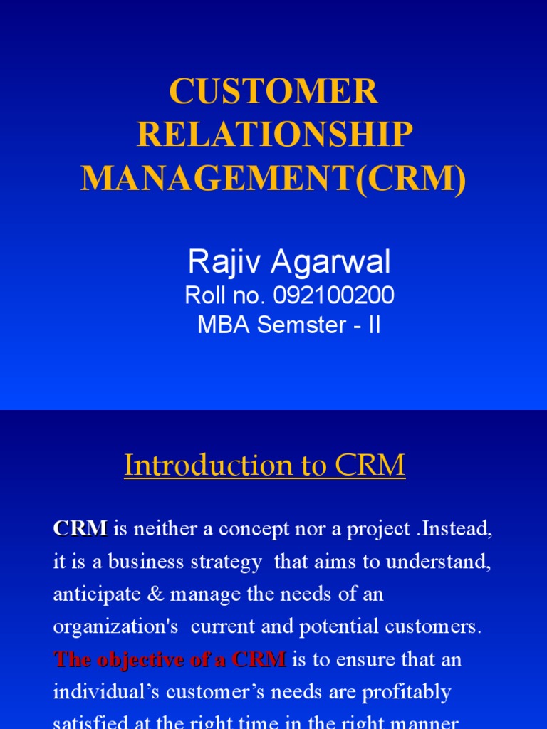 Understanding Customer Relationship Management | PDF | Call Centre ...
