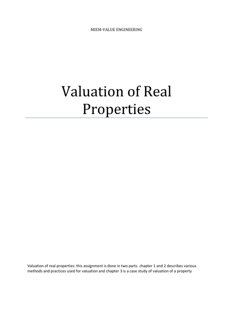 Valuation of Properies | PDF | Real Estate Appraisal | Lease