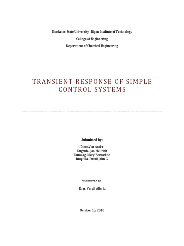 Transient Response in Control Systems | PDF