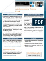 PER-Técnico de Mantenimiento Temporal (5 Meses) - Piura