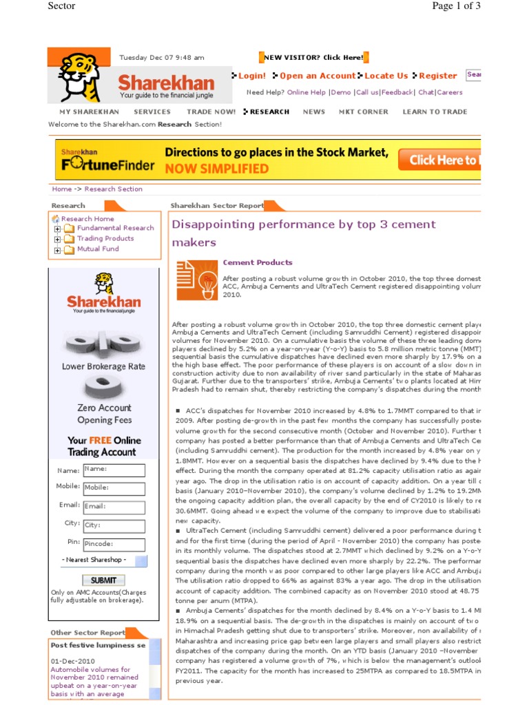 Cement Sector | PDF | Economies | Business