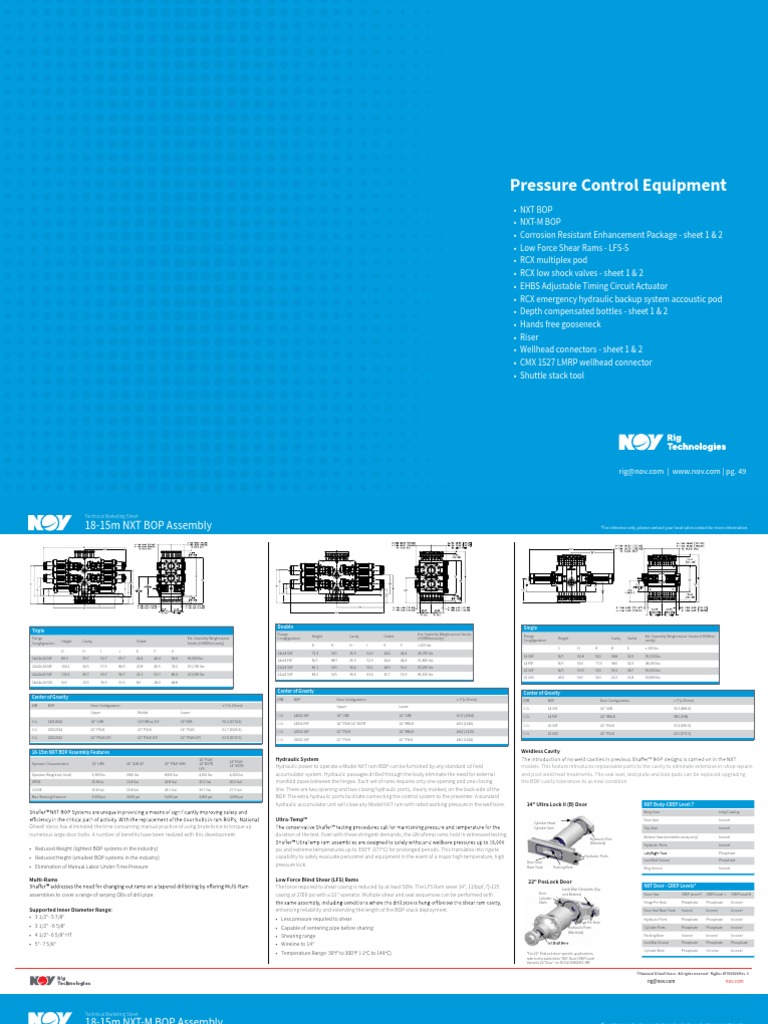 Offshore Pressure Control Equipment Spec Sheet | PDF | Manufactured ...