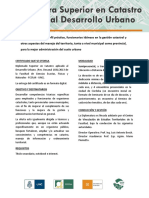 Diplomatura Superior en Catastro aplicado al Desarrollo Urbano, dictada por el Centro de Estudios Territoriales (CET) 2020