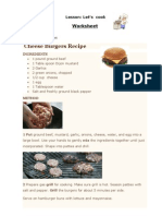 Cheese Burgers Recipe: Worksheet