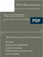 Purpose of Work Measurement