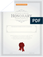 Honorary Degree Certificate Template