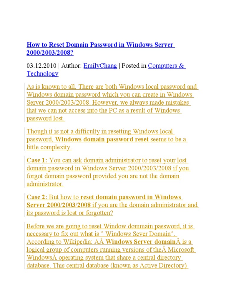 HOW DO I RESET A LOST ADMINISTRATIVE PASSWORD intelligence overview