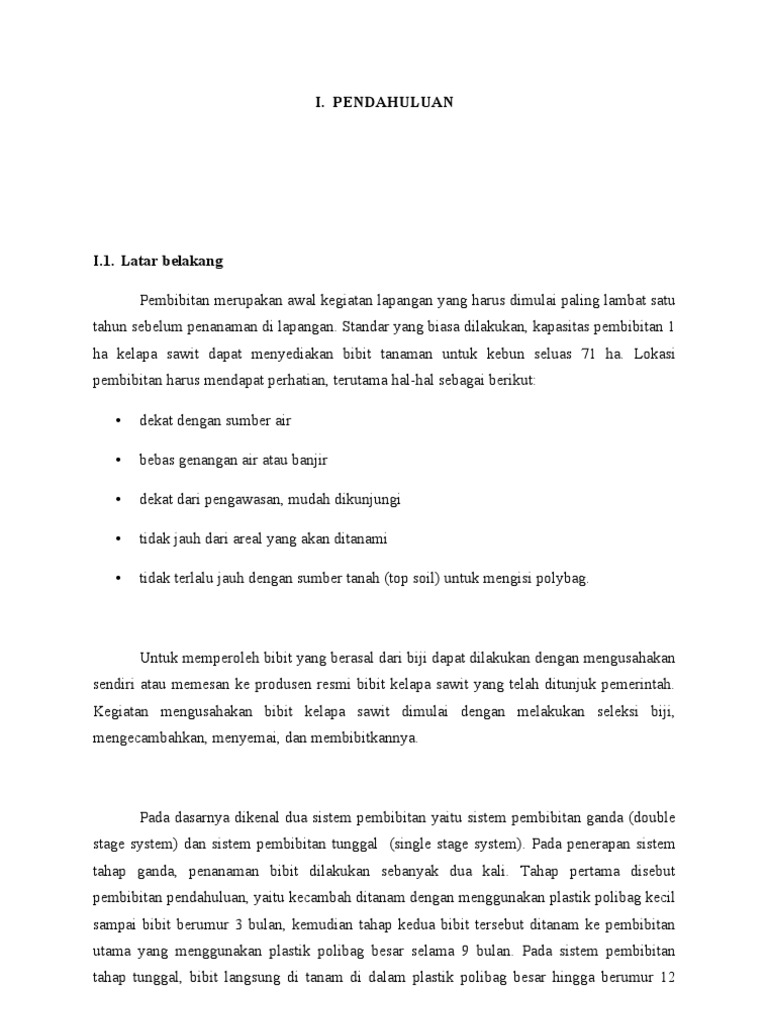 Pembibitan Kelapa Sawit