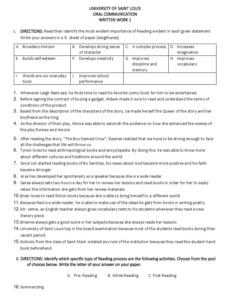 Reading and Writing Quiz 1 | PDF | Speed Reading | Cognitive Science
