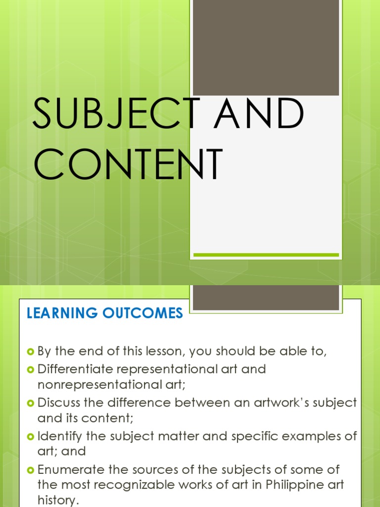 Subject and content abstract art representation arts 