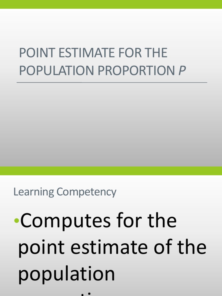 Point Estimate of Population Proportion | PDF
