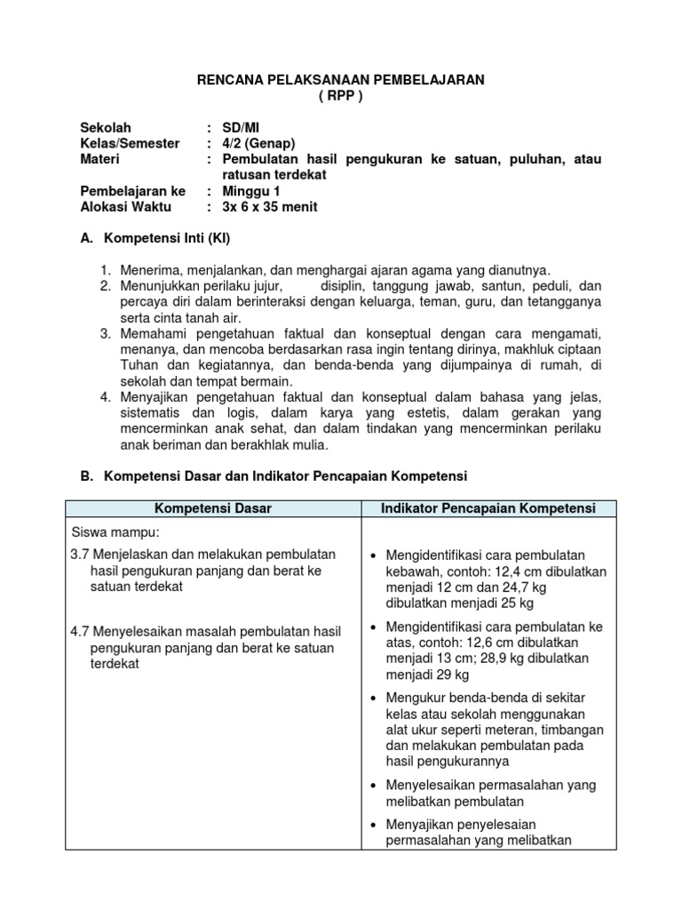 10 1 Rpp Kd 3 7 4 7 Mat Kelas 4 Sem 2 Revisi 2017 Docx