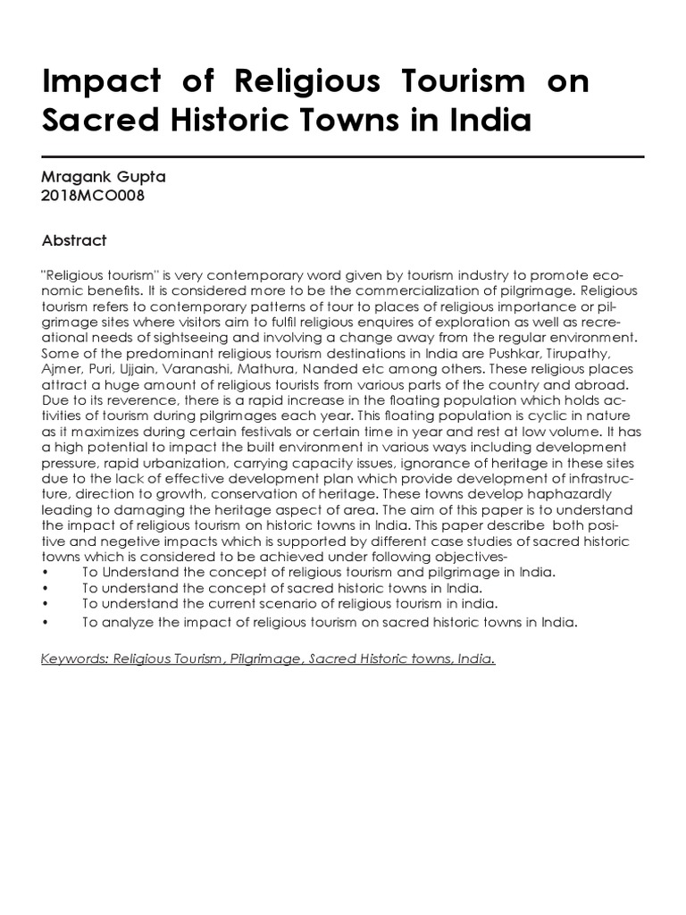 Impact of Religious Tourism in India | PDF