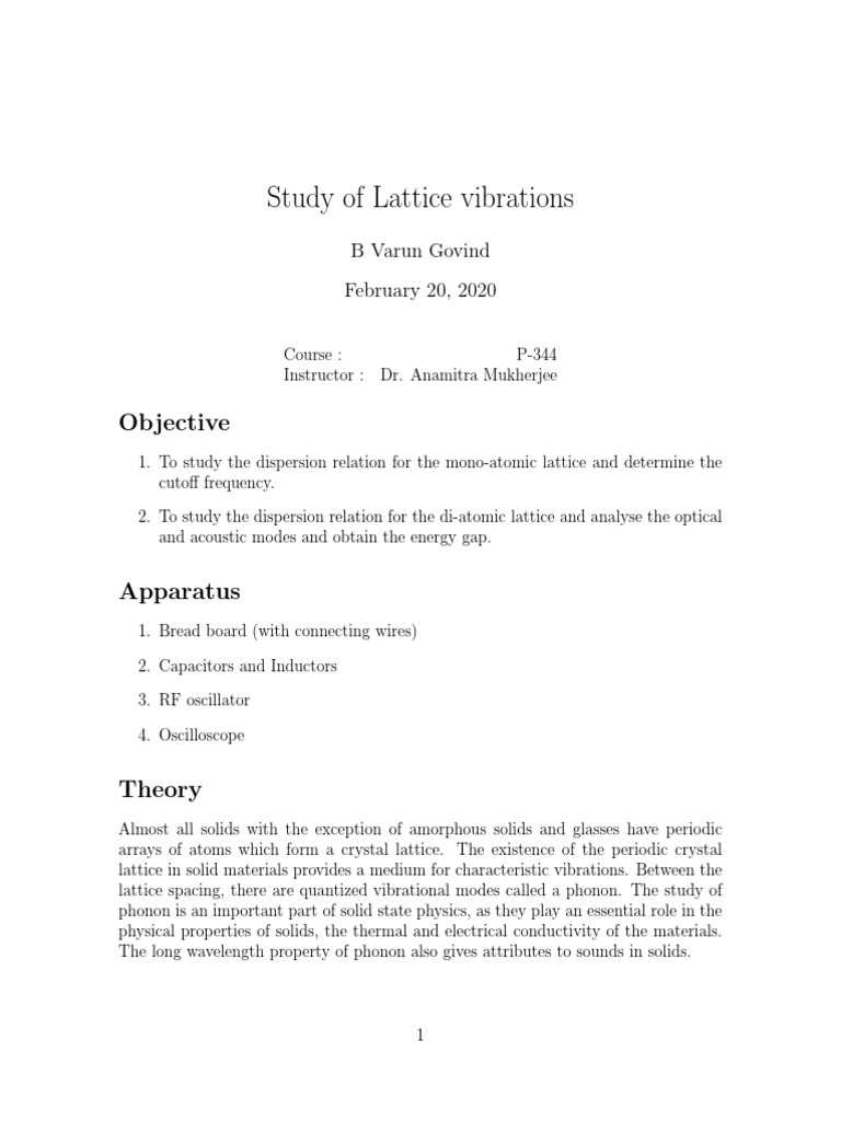 Lattice Vibrations | PDF