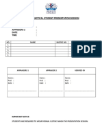 Practical Presentation Session List Format