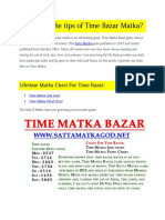 What Are The Tips of Time Bazar Matka?