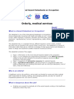 Orderly, Medical Services: International Hazard Datasheets On Occupation