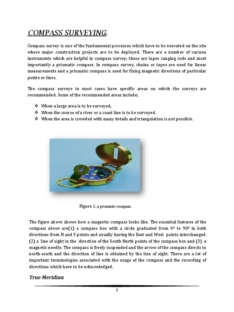 Compass Surveying Principles Explained | PDF