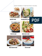 Classification of Salads According To Their Functions in The Meal