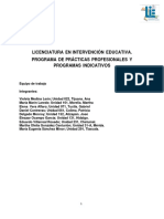 Programa General e Indicativos de Praìcticas Profesionales.