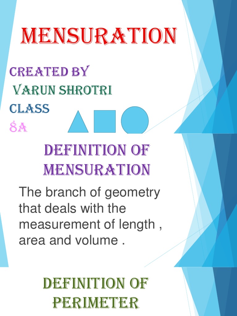 of Mensuration PDF