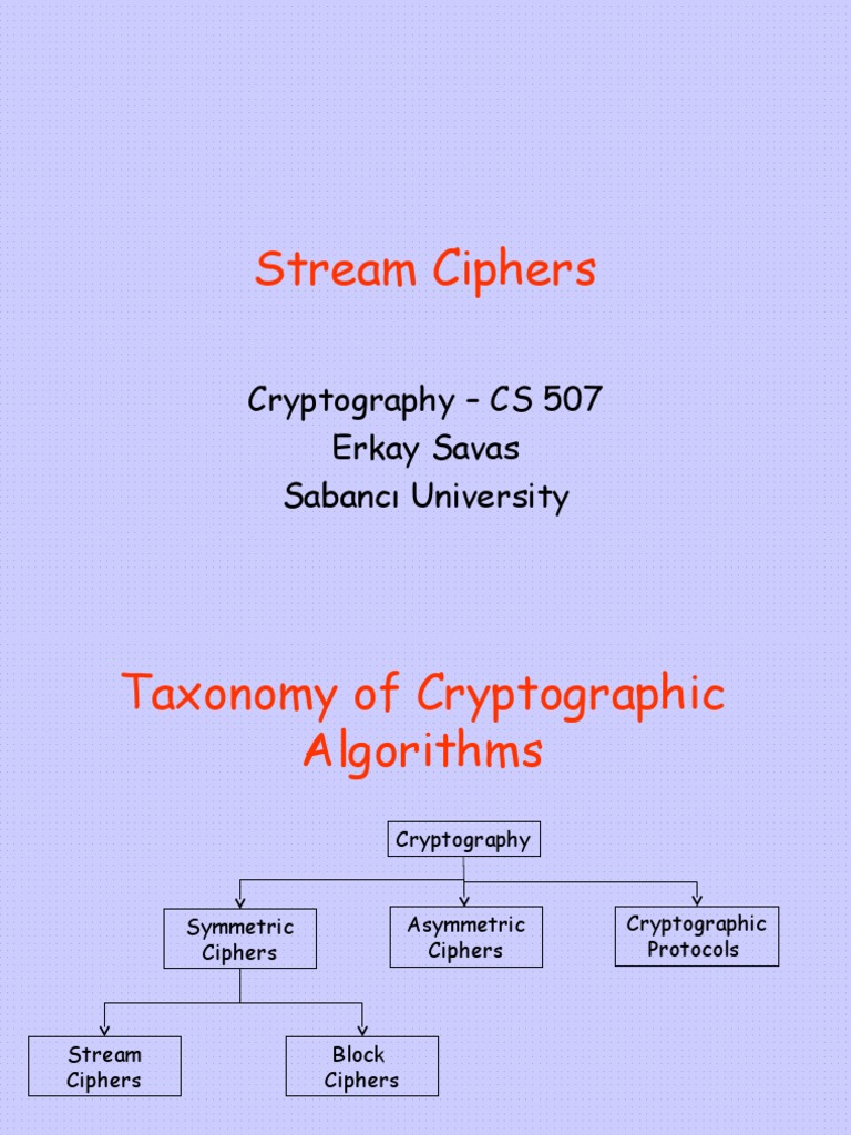 Overview of Stream Ciphers in Cryptography | PDF | Cryptography | Key ...