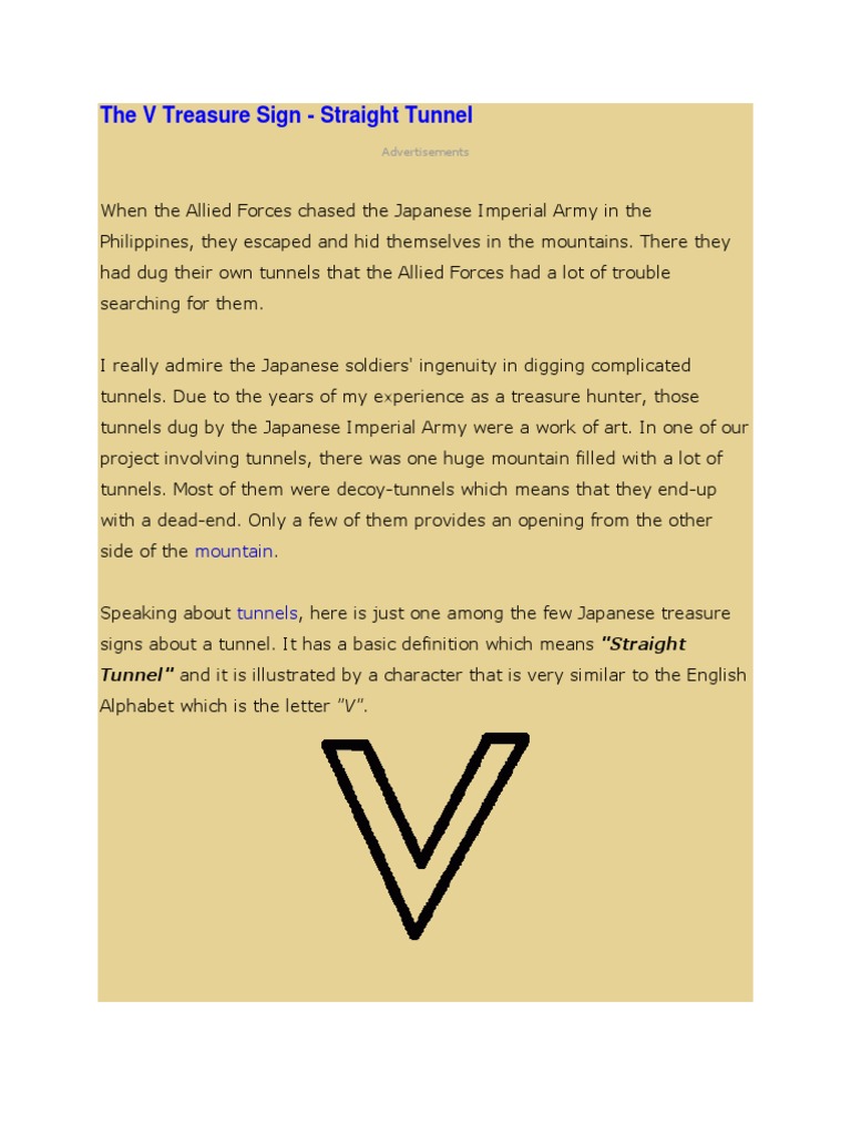 V Sign: Meaning in Treasure Hunting | PDF | Classics | General Fiction