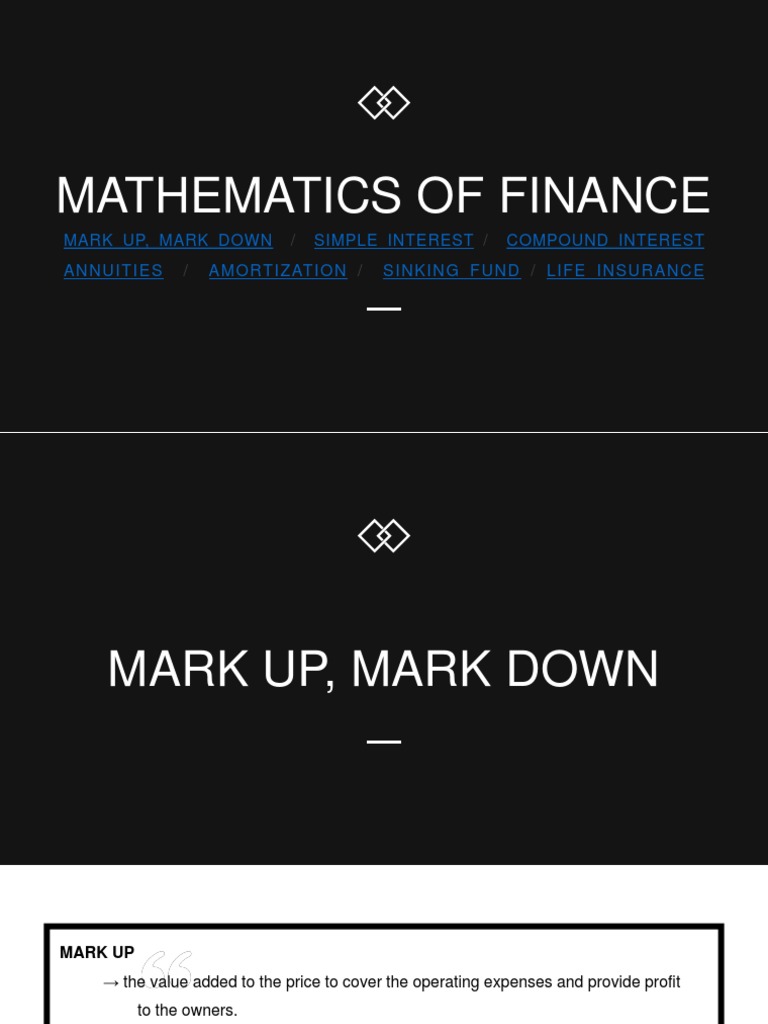 Mathematics of Finance: Key Concepts | PDF