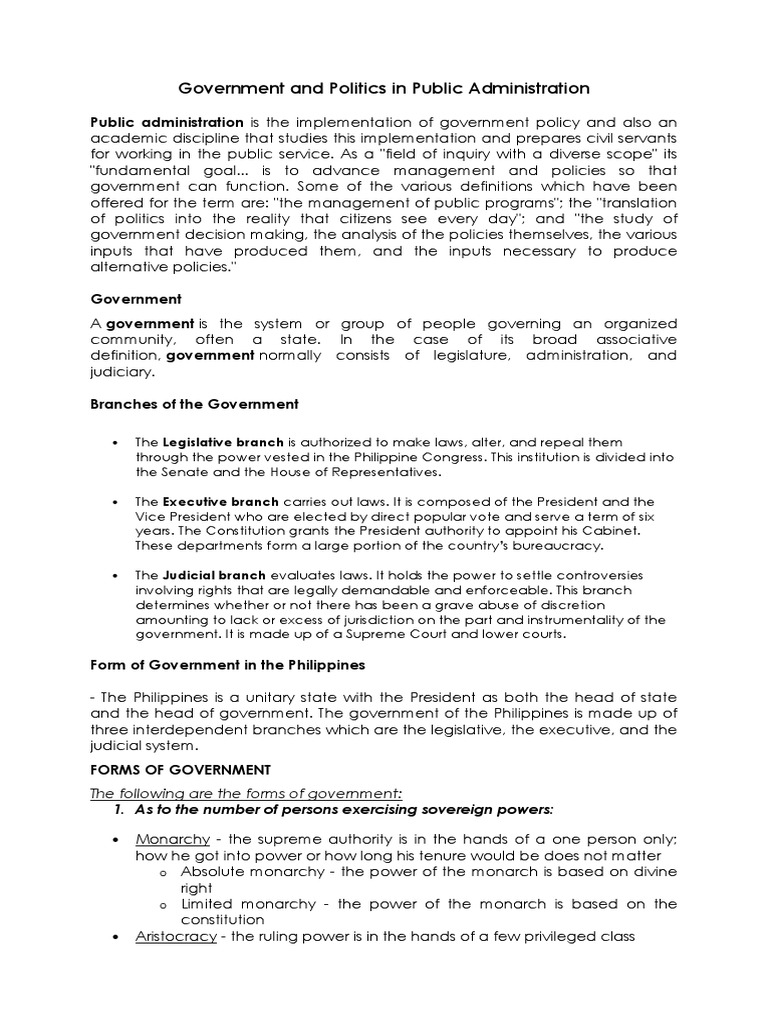 Governance and Political Administration | PDF | Social Science | Law