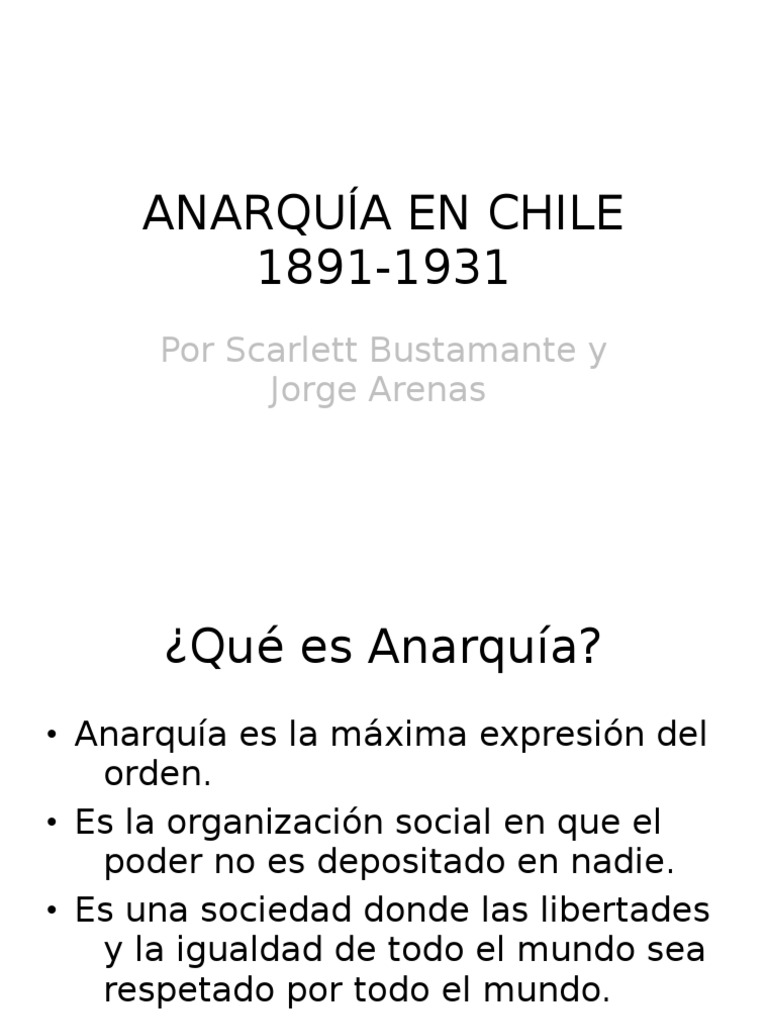 ANARQUÍA EN CHILE PDF Anarquismo Chile