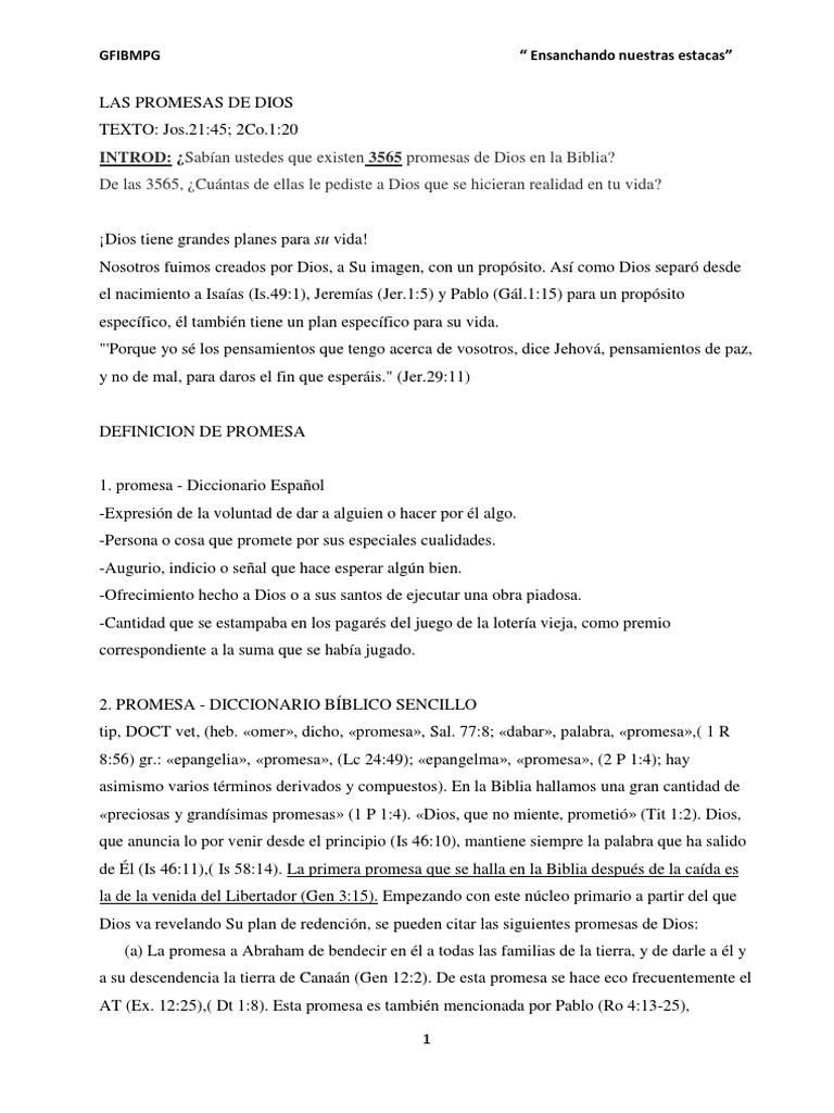 3565 Promesas de Dios en la Biblia | PDF