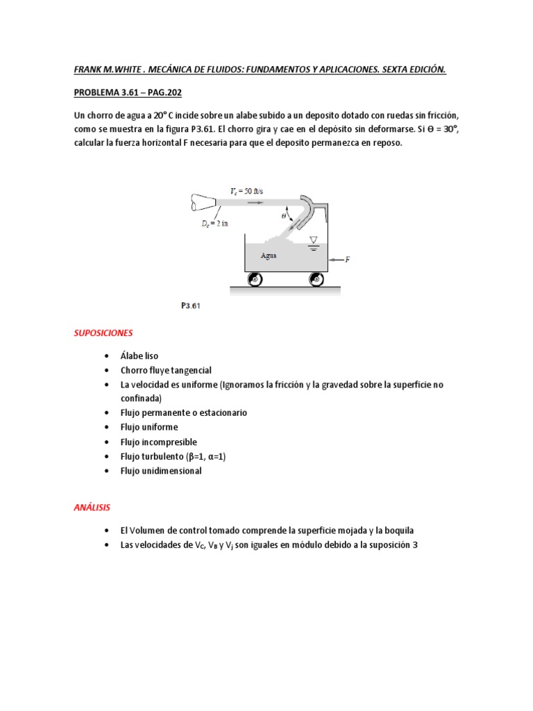 Fuerzas sobre alabe en chorro de agua | PDF