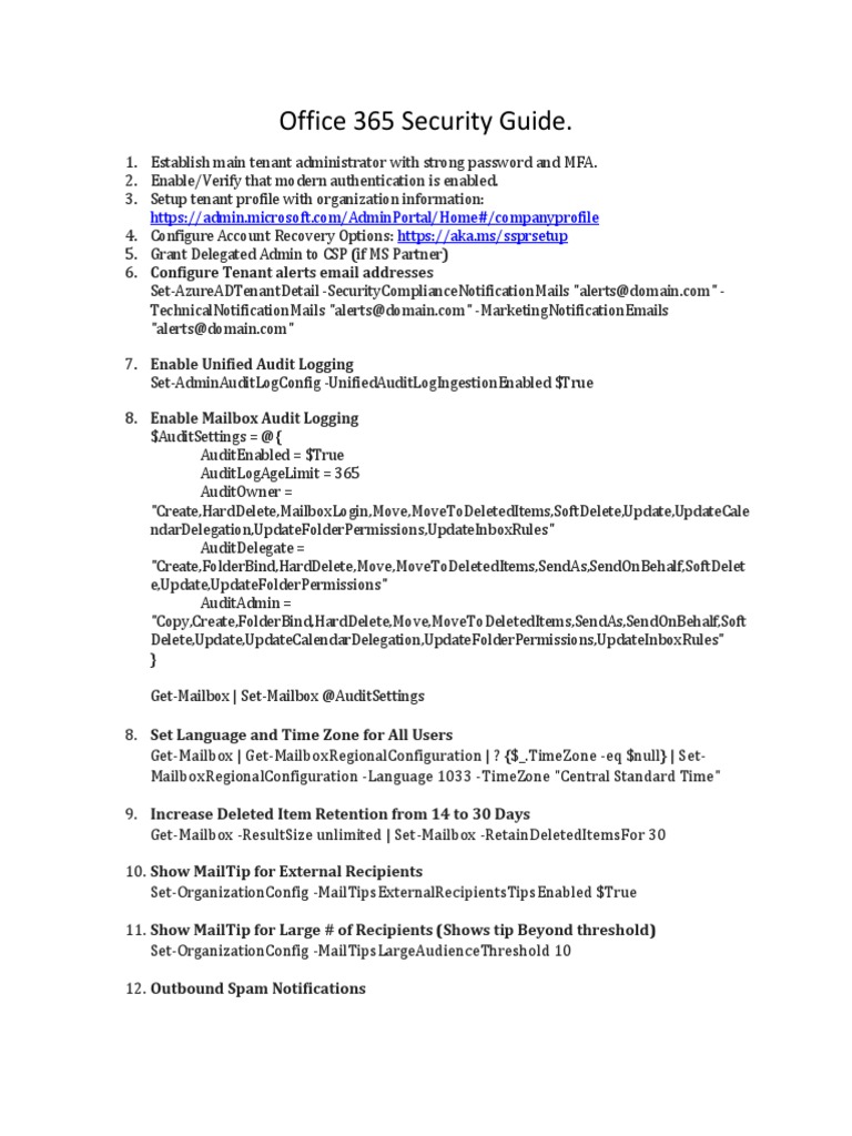 Office 365 Security Best Practices Guide | PDF