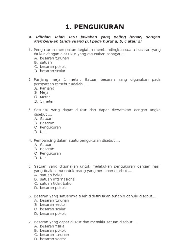 Soal IPA Kelas 7 Smp