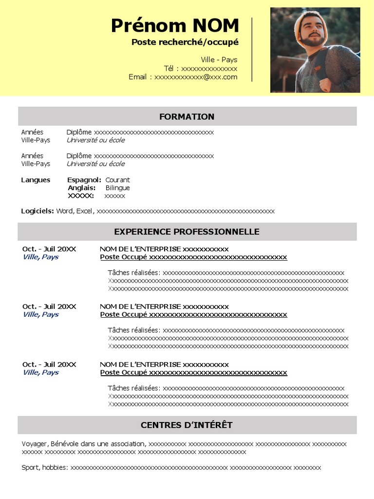 Modèle de CV Simple et Efficace | PDF