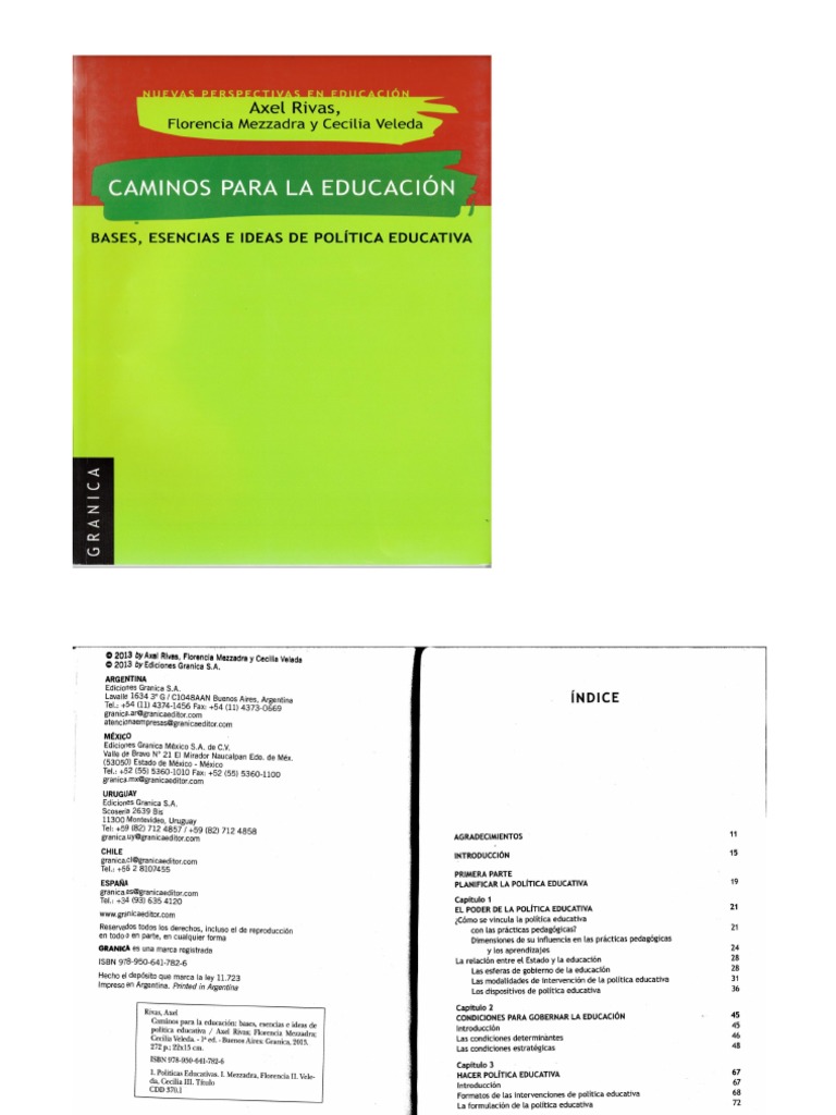 Rivas, Mezzadra, y Veleda - Caminos para La Educación | PDF