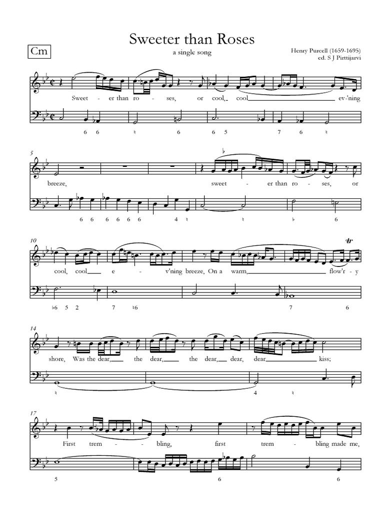 Henry Purcell - Sweeter Than Roses | PDF