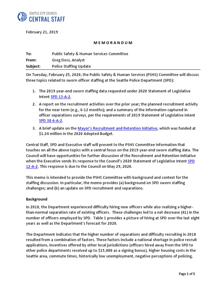 Staffing Memo | PDF