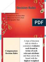 Consumer Decision Rules: Compensatory Noncompensatory