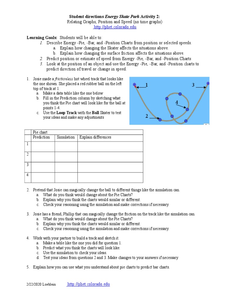 Student Directions Energy Skate Park 2 Quantitative | PDF | Simulation