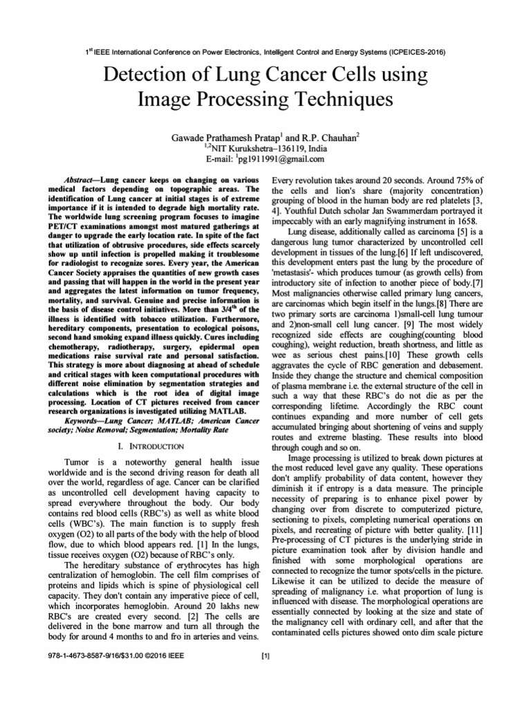 Detection of Lung Cancer Cells Using Image Processing Techniques ...