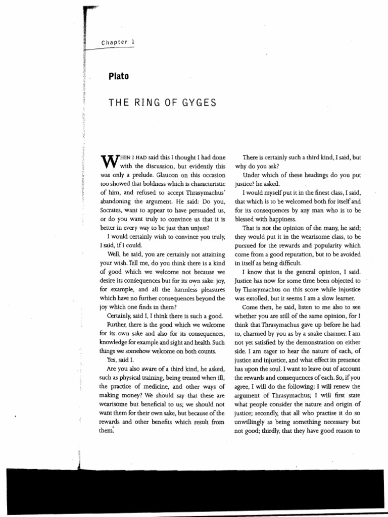 R1 The Ring of Gyges PDF PDF Justice Crime & Violence