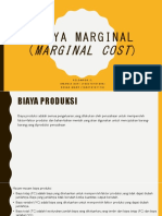 Biaya Marginal (Marginal Cost) Grup B