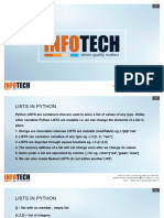 INFOTECH PYTHON Class XIth LIST Chapter