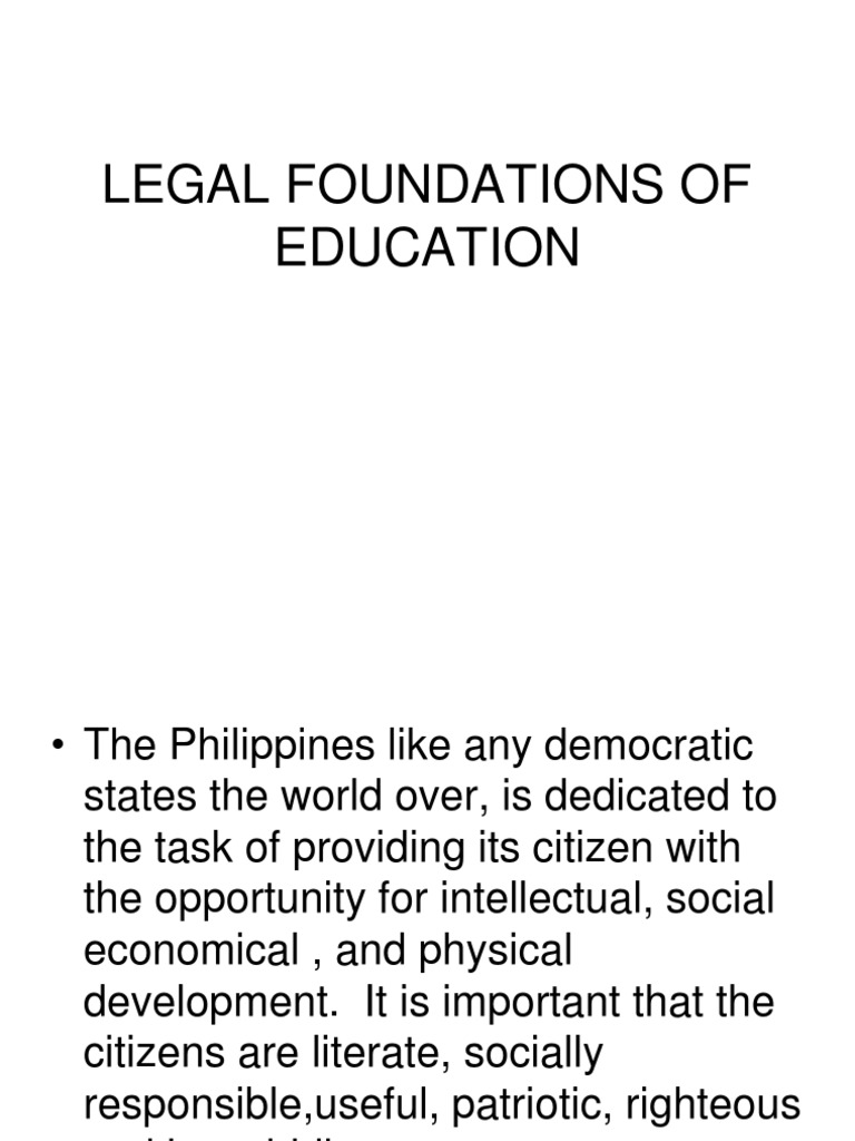 Legal Foundations of Education in the Philippines | PDF | Rationalism ...