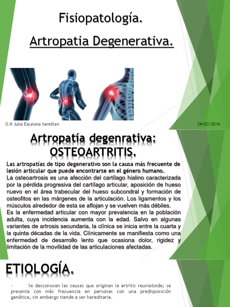 Artropatia Degererativa | PDF | Osteoartritis | Articulación